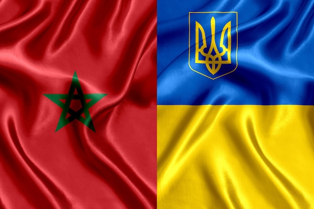 Flag of Morocco and Ukraine