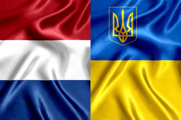 Flag of the Netherlands and Ukraine