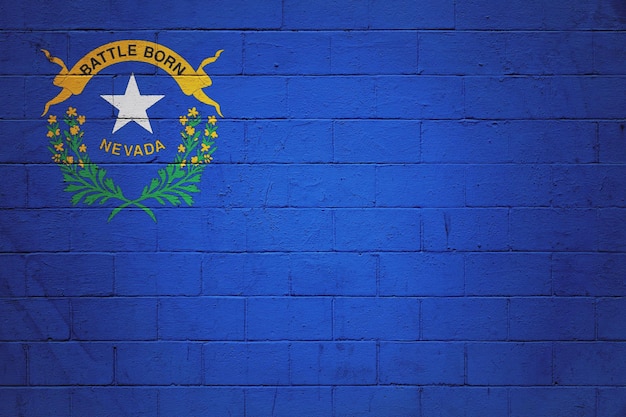 Flag of Nevada painted on a wall