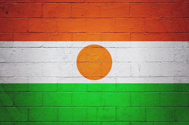 Flag of Niger painted on a wall