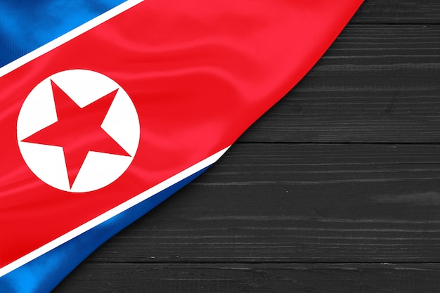 Flag of North Korea copy space