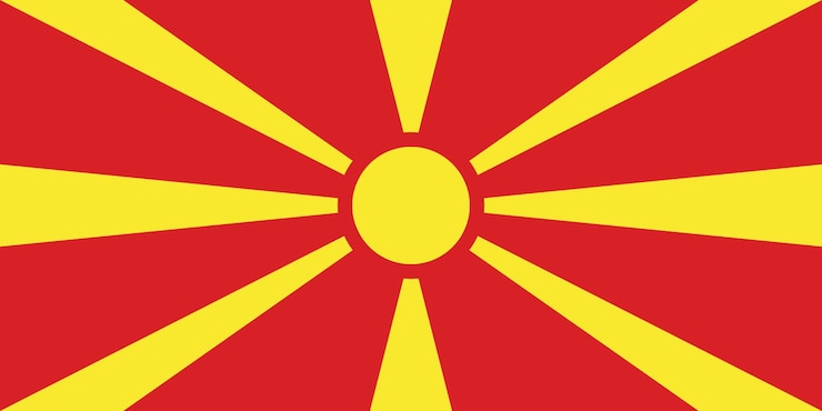 Photo flag of north macedonia flag nation