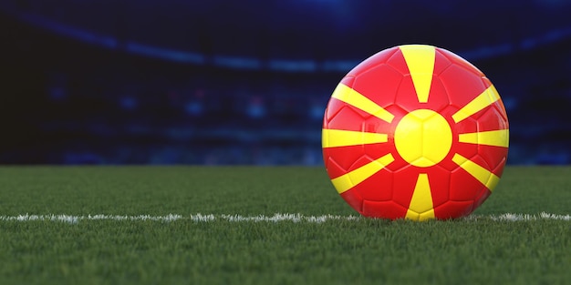 Flag of North Macedonia On Soccer Ball