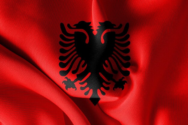 Фото Флаг албании официальный символ и знаки отличия патриотский фон национальные праздники