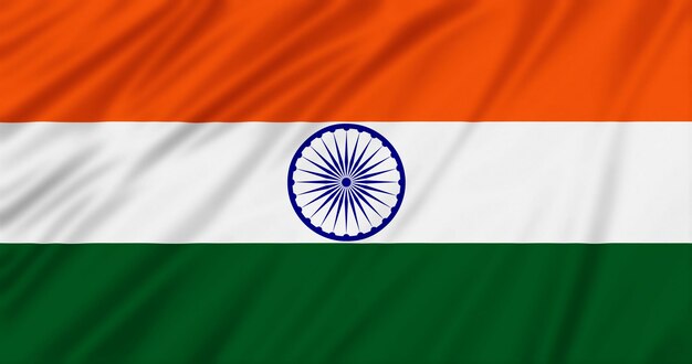 Фото Флаг индии, размахивающий крупным планом