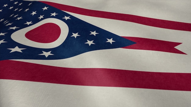 Flag of Ohio video waving in wind.