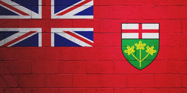Flag of Ontario painted on a wall