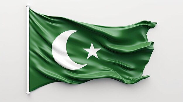 Flag Of Pakistan Painted On White Paper