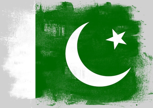 Flag of Pakistan painted with brush