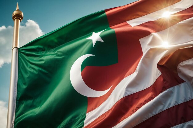 Photo flag pakistan pk 3d rendering