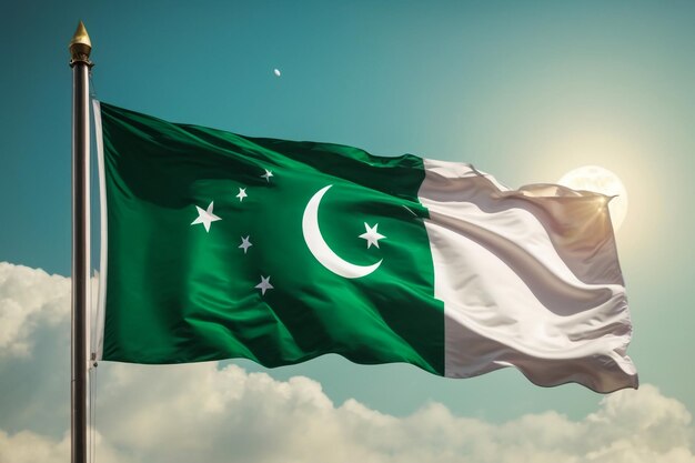 Flag Pakistan PK 3d rendering