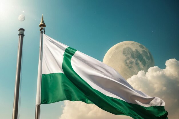 Flag Pakistan PK 3d rendering