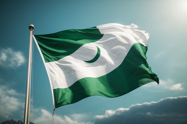 Flag Pakistan PK 3d rendering