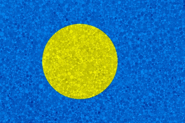 Flag of Palau on styrofoam texture