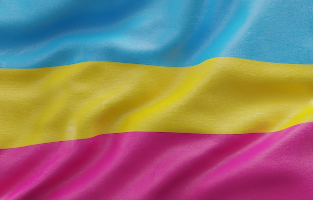 Photo flag of pansexual background closeup waving flag 3d rendering