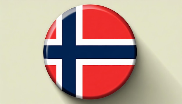 Flag Paper Circle Shadow Button Norway