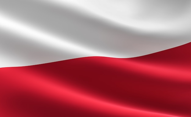 Flag of Poland. Illustration of the Polish flag waving.