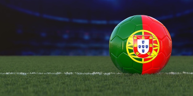 Flag of Portugal On Soccer Ball