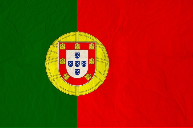 Flag of Portugal with vintage old paper