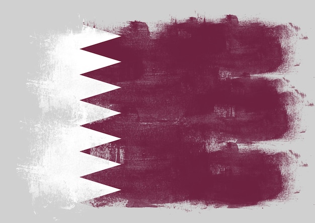 Flag of Qatar painted with brush