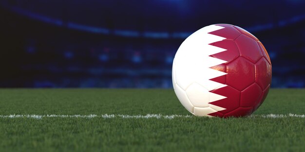 Photo flag of qatar on soccer ball