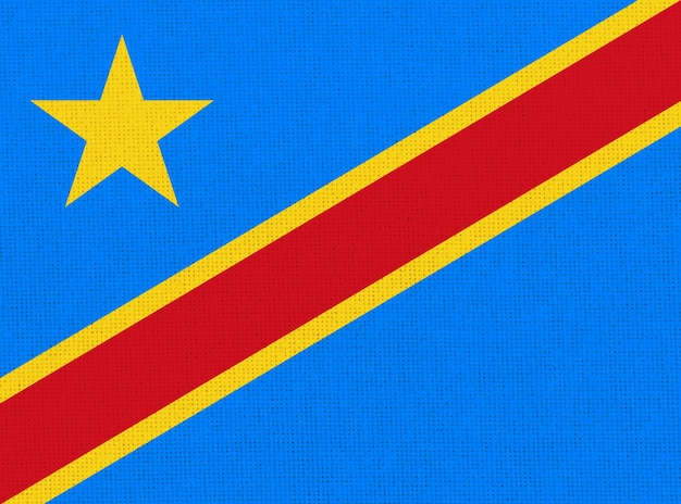 Flag of republic of congo national congolese flag on fabric congolese national flag on textured background fabric texture republic of congo african country state symbol of congo