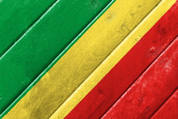 Flag of Republic of Congo on a textured background Concept collage