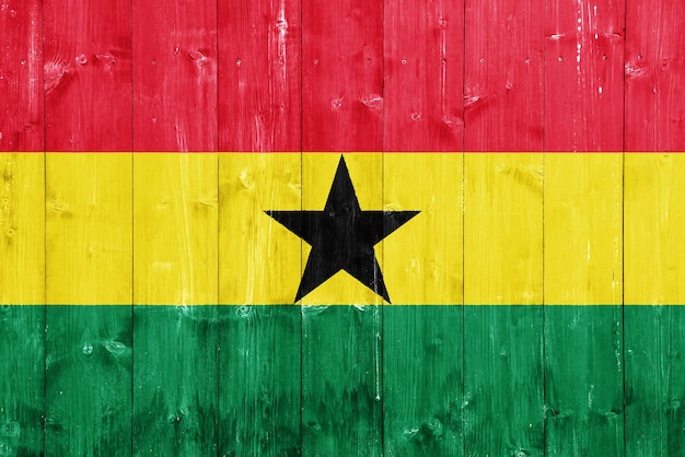 Flag of Republic of Ghana on a textured background Concept collage