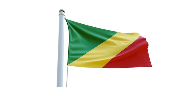 Flag of republic_of_the_congo 3d Flag on a white background