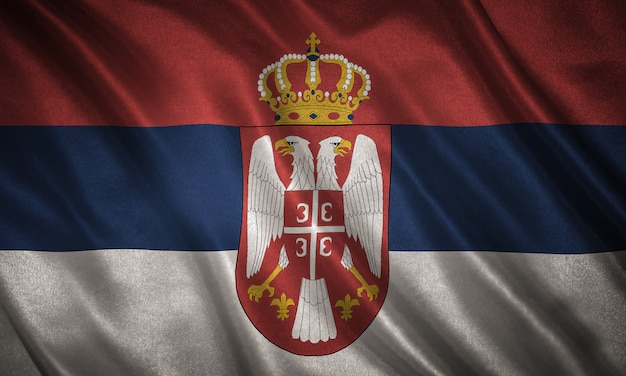 Photo flag of republic of serbia