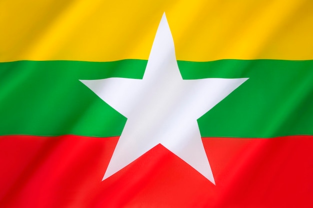 Photo flag of the republic of the union of myanmar burma