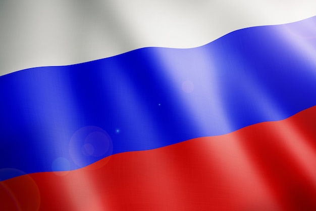 Photo flag of russia waving in the wind