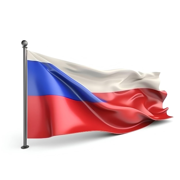 Flag of Russia on a white background 3d image renderer