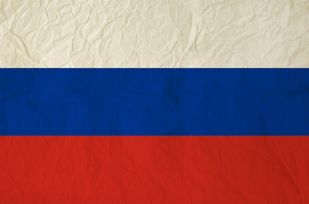 Flag of the Russia with vintage old paper