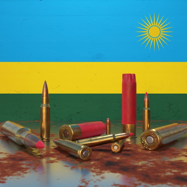 Flag of Rwanda With Bullets