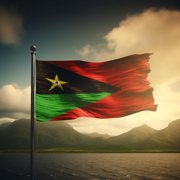 Flag of Saint Kitts and Nevis high