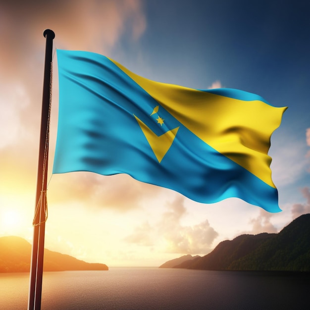 Flag of Saint Lucia high quality 4K