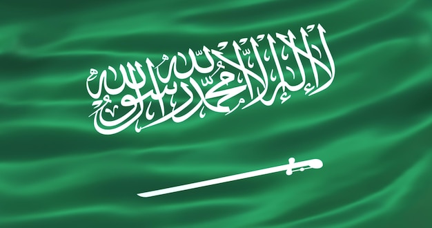 Flag of saudi arabia metallic 3d render