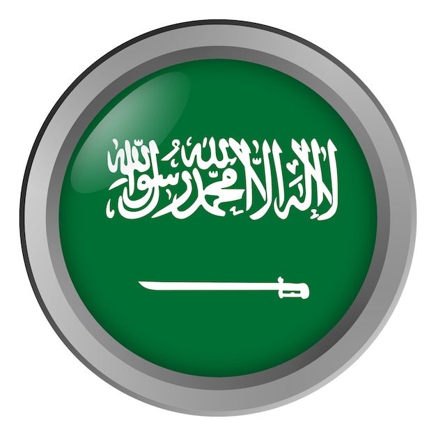 Flag of Saudi Arabia round as a button