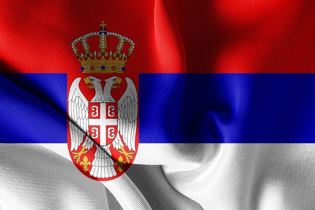 Foto bandiera della serbia simbolo ufficiale e insegna patriota sfondo celebrazioni nazionali