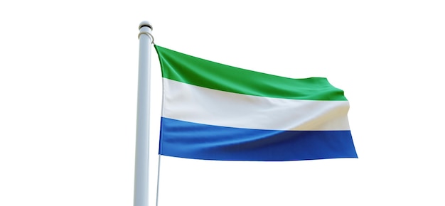 Flag of sierra_leone 3d Flag on a white background