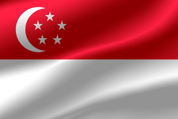 flag of singapore as the background