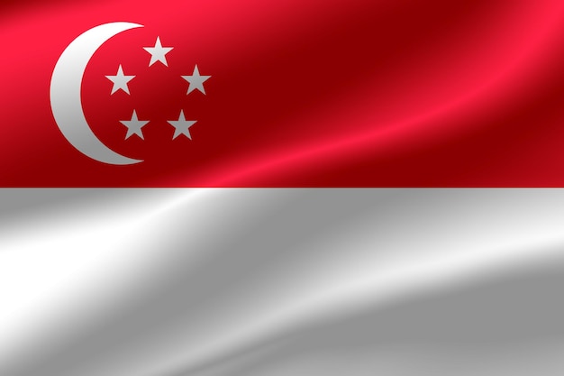 Flag of Singapore as the background