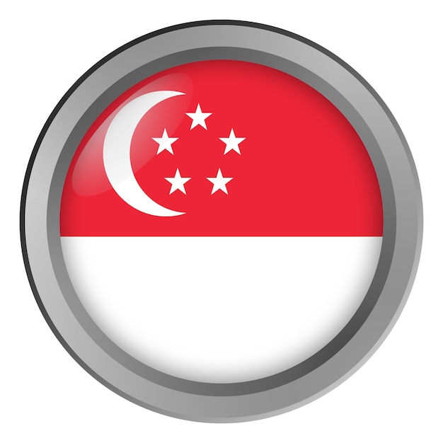 Photo flag of singapore round as a button