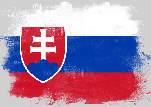 Flag of Slovakia painted with brush