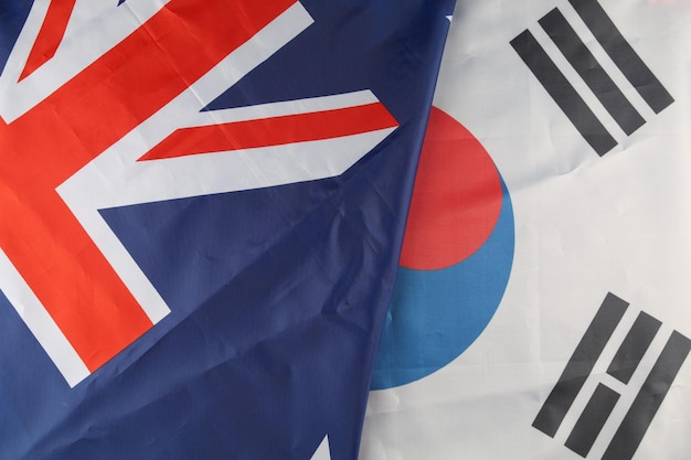 韓国とオーストラリアの旗
