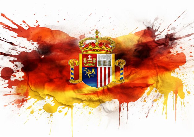 Photo flag of spain in ink vector design