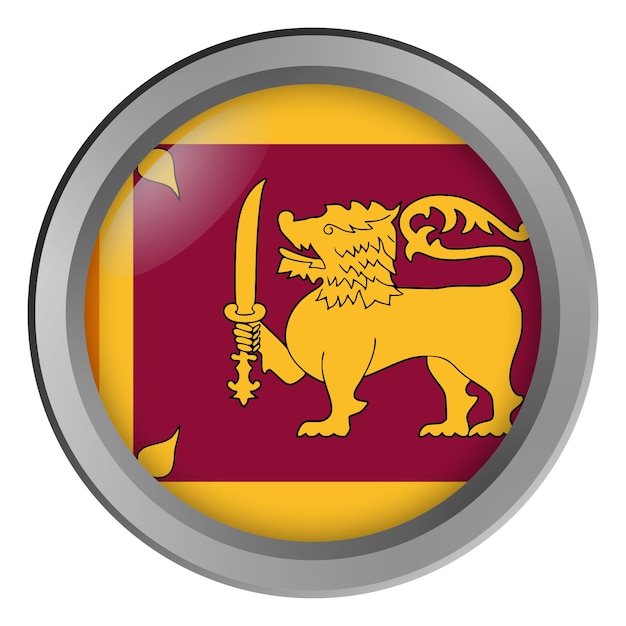 Flag of Sri Lanka round as a button