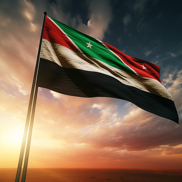 Flag of Sudan high quality 4k ultra hd