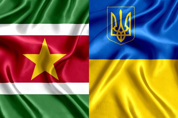 Flag of Suriname and Ukraine